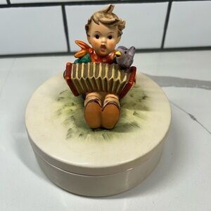 Vintage 1970 Hummel Boy singing candy dish